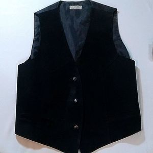 Vintage vest black suede by AXESSORIUM custom measurements below